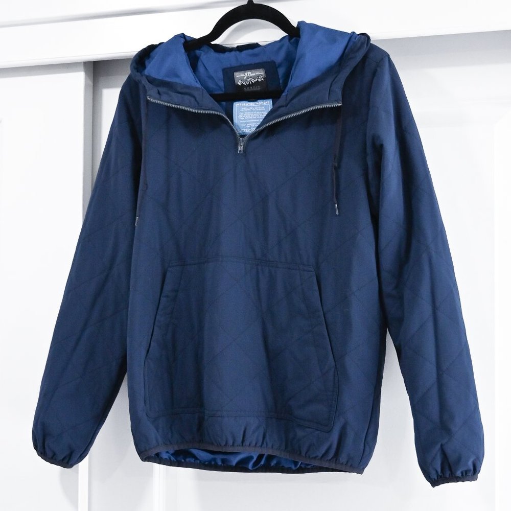 J. Crew Men's Blue Nordic quilted insulated Quarter Zip Anorak in XS | Size XS